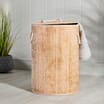 Home Collections: Round Bamboo Laundry Basket With Lid - Beige