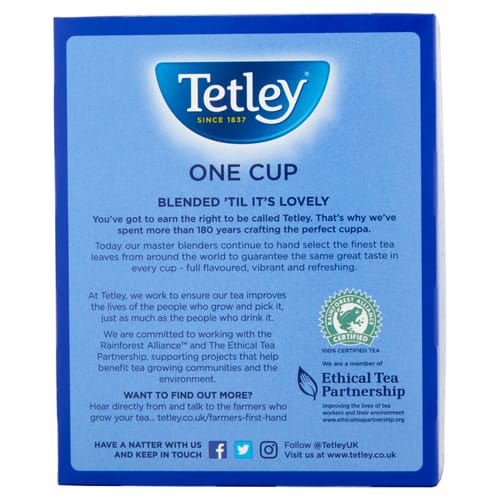 Tetley: Original One Cup 72 Tea Bags 144g | Home Bargains