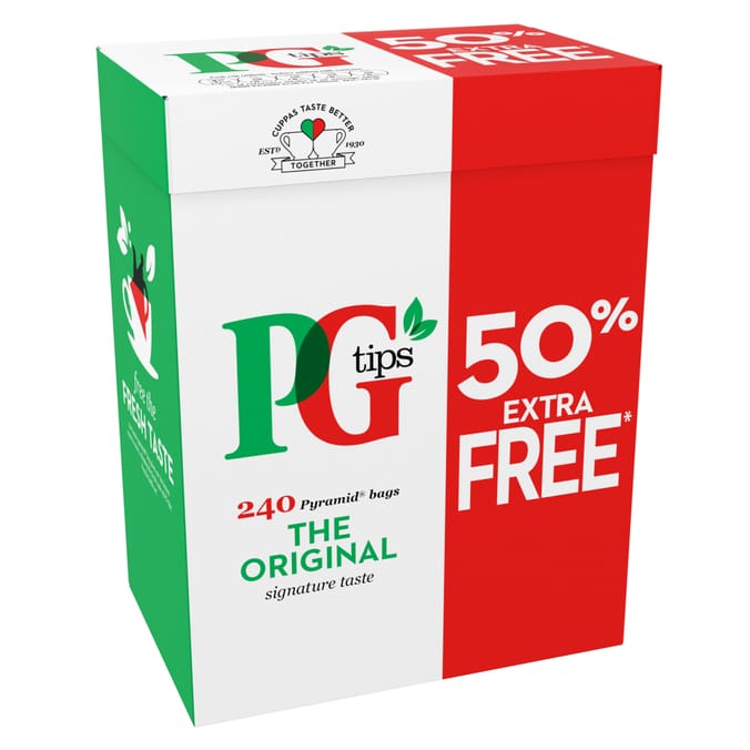 PG Tips 240 Pyramid Tea Bags Home Bargains