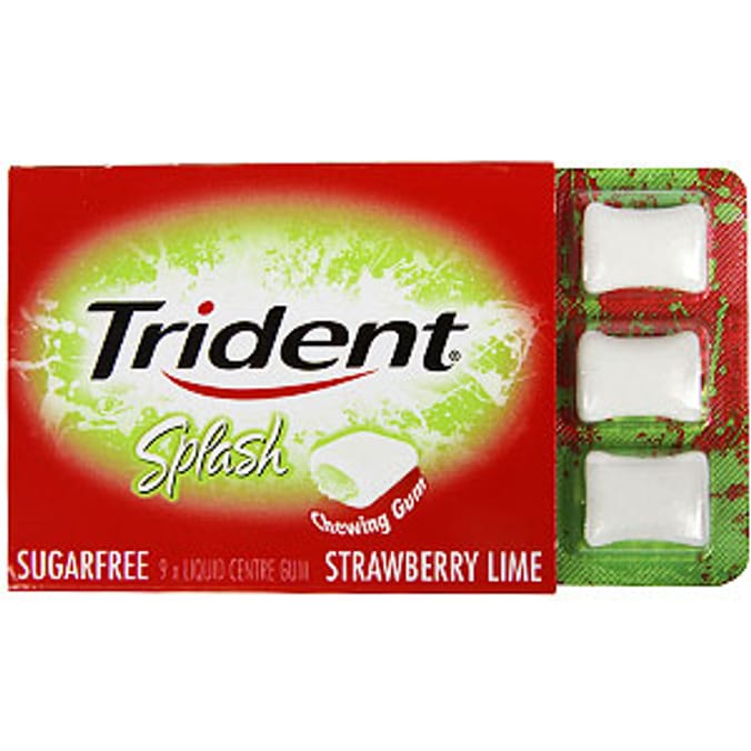 Trident Splash Sugarfree Gum: Strawberry Lime (Case of 12)