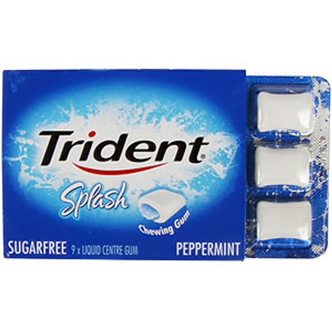 Trident Splash Sugarfree Gum: Peppermint (Case of 12)