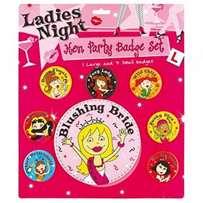 Ladies Night Badge Set Hen Party Home Bargains