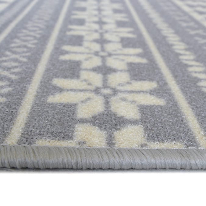 Grey Scandi Runner 150 x 57cm, runners rugs christmas festive xmas