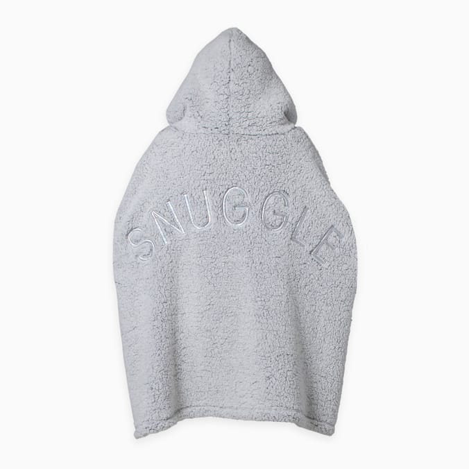 Teddy Soft Snuggle Teddy Hoodie Ladies, poncho, hoody, grey, silver