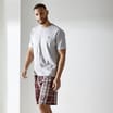 Jeff&Co by Jeff Banks: Grey & Red Check Pyjama Set - Men's