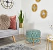 Home Collections: Round Geo Footstool - Green