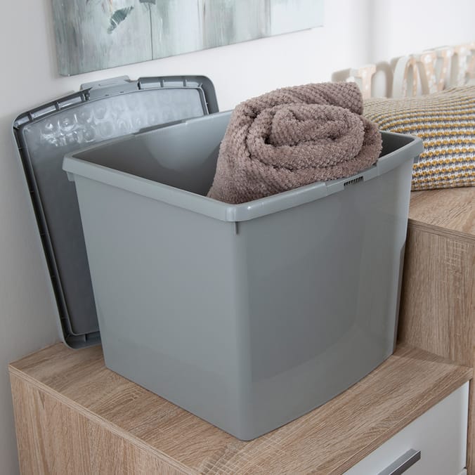 Wham 10.03 Clip Storage Box 37L Grey, boxes, boxs, solutions