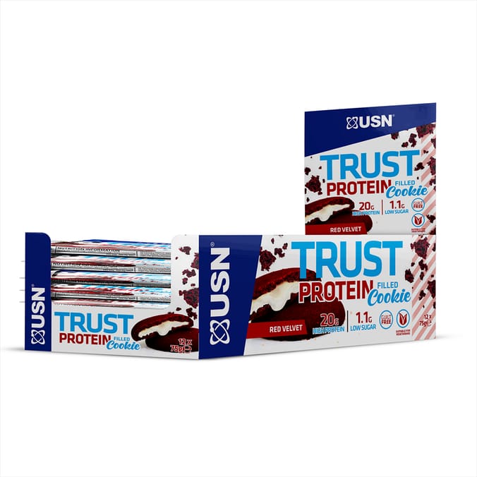 USN Trust Protein Cookie 75g Red Velvet (Case Of 12), fitness