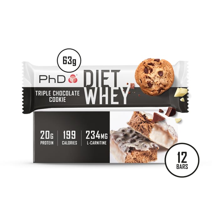 PhD Diet Whey High Protein Bar 63g Triple Chocolate Cookie (Case Of 12), 5060119292548 Home
