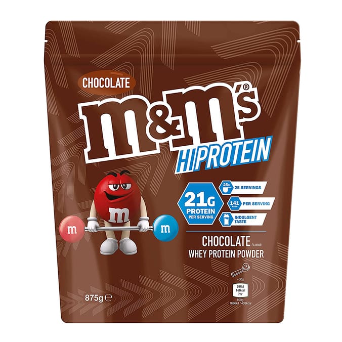 M&M's Hi Protein Powder 875g Chocolate, Protein powder, nice protein powder, tastey protein