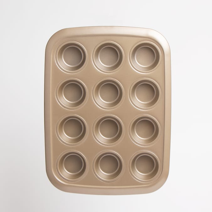 OpenKitchen 12 Cup Muffin Tray Gold, bake, baked, bakery, muffin