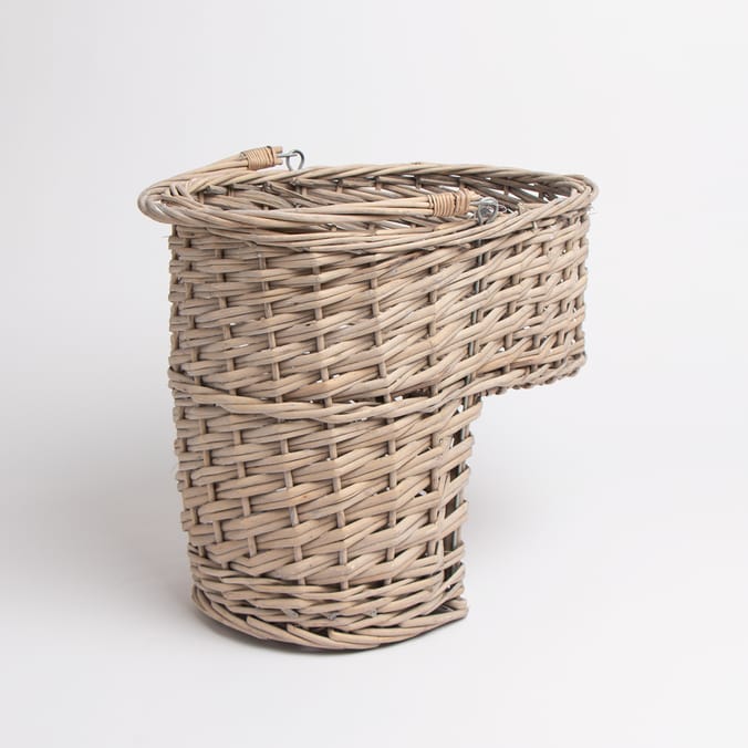 Home Collections Wicker Stair Basket, living, room, bedroom, stairs, landing, storage, natural