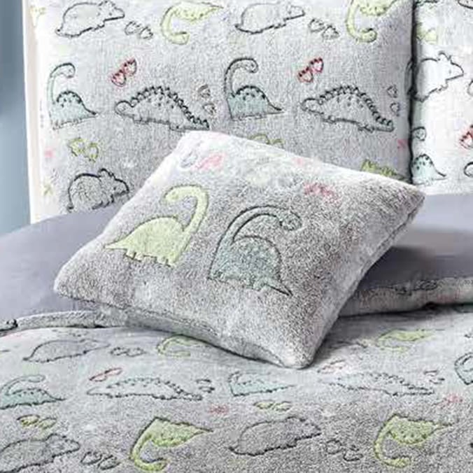 My Little Home Glow In Dark Dinosaur Flannel Cushion, bed, bedset
