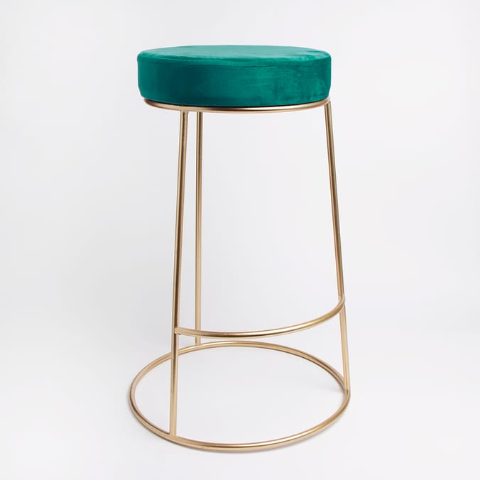 Home Collections Velvet Barstool Green, home, homeware, homewares, living, room, rooms, bar