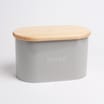 Home Collections: Bread Tin With Wooden Lid - Grey