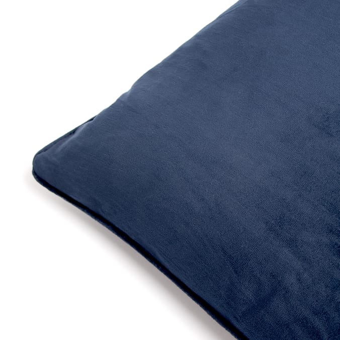 Home Collections Feather Filled Velvet Geo Cushion Navy Home Bargains