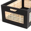 Home Collections: Large Rattan Effect Wood Storage - Black