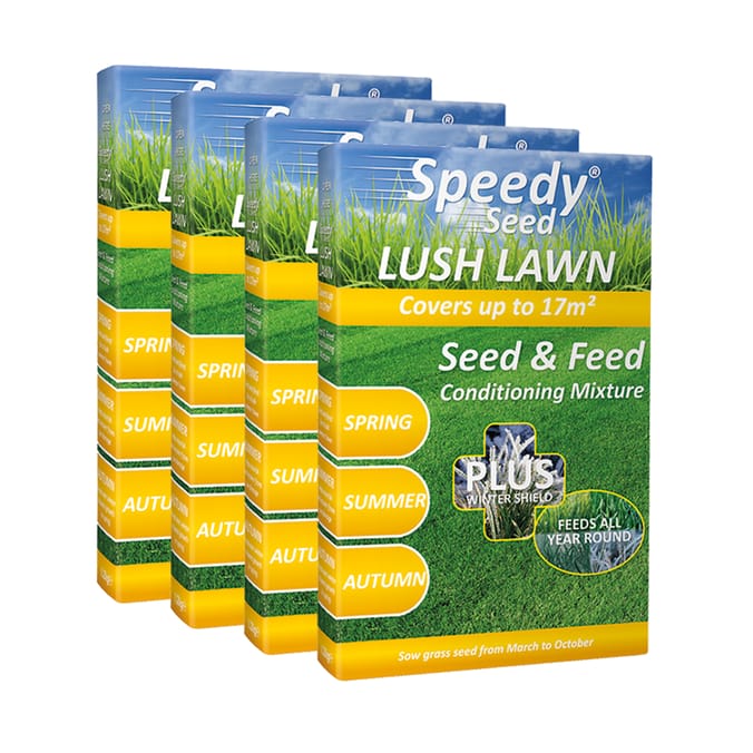 Speedy Seed: Lush Lawn Seed & Conditioning Mix (4 x 1.2kg), grass seeds