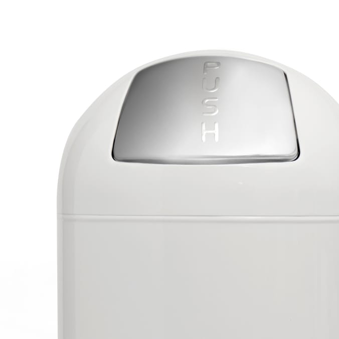 Rubbermaid Easypush Top Bin 56l White Gloss, bins, steel, stainless