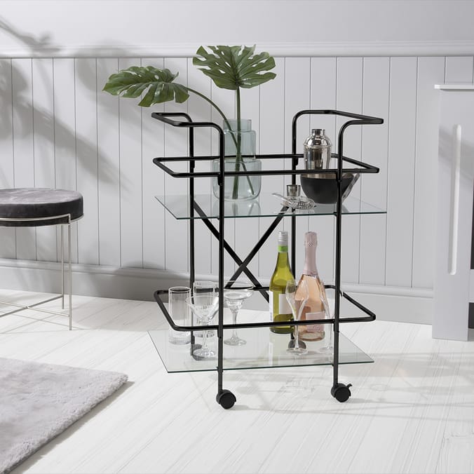 Home Collections Art Deco Style Drinks Trolley Black, 14737, 10147375, decor, decoration