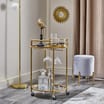 Home Collections: 2 Tier Round Drinks Trolley - Gold