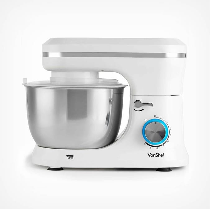 VonShef 8 Speed Stand Food Mixer 1000w Cream, 5056115721465, mixers, kitchen, chef, chefs