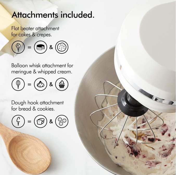 VonShef 8 Speed Stand Food Mixer 1000w Cream, 5056115721465, mixers