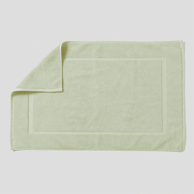 Bathroom: 100% Cotton Terry Bath Mat - Sage Green, towel, 100%, cotton ...