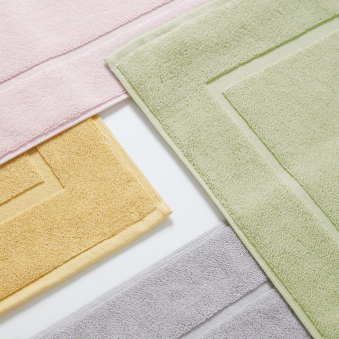 Bathroom: 100% Cotton Terry Bath Mat - Sage Green, towel, 100%, cotton ...