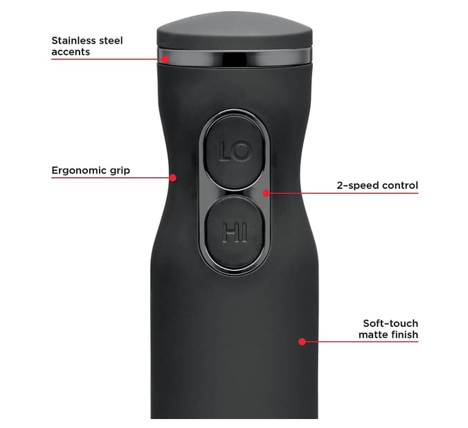 Chefman Immersion Stick Hand Blender Black, 64011, 816458025003, 2