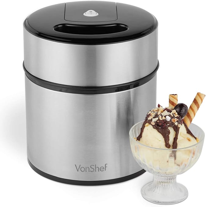 VonShef Stainless Steel Ice Cream Maker, 64086, 5056115710469, creams