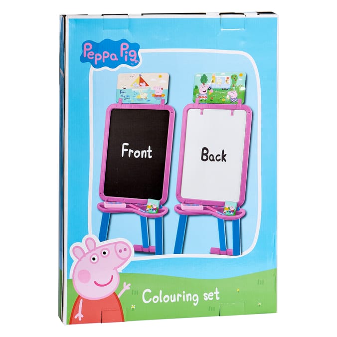 Peppa Pig Easel Colouring Set 30348 5060892423658 3800157277075 colouring board boards set playsets playset play sets drawing creative art craft Home Bargains