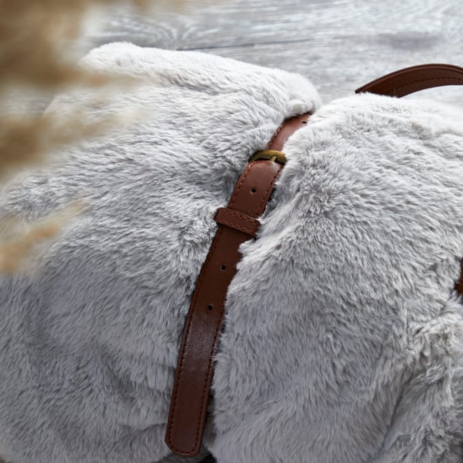 Home Collections Faux Fur Throw Grey, 04057, 10040577, fake