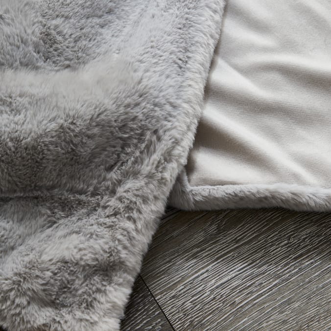 Home Collections: Faux Fur Throw - Grey