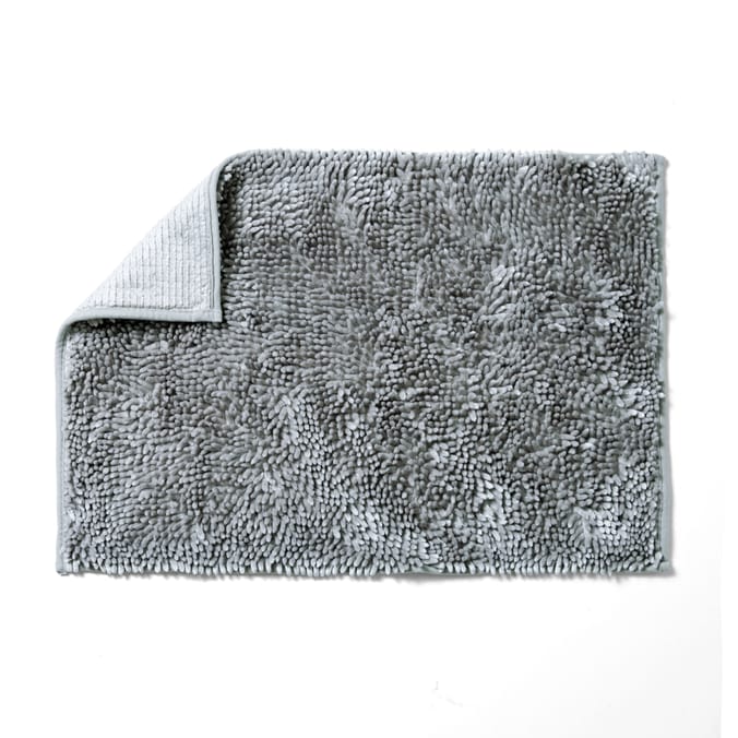 Bathroom: Glitter Bath Mat - Grey