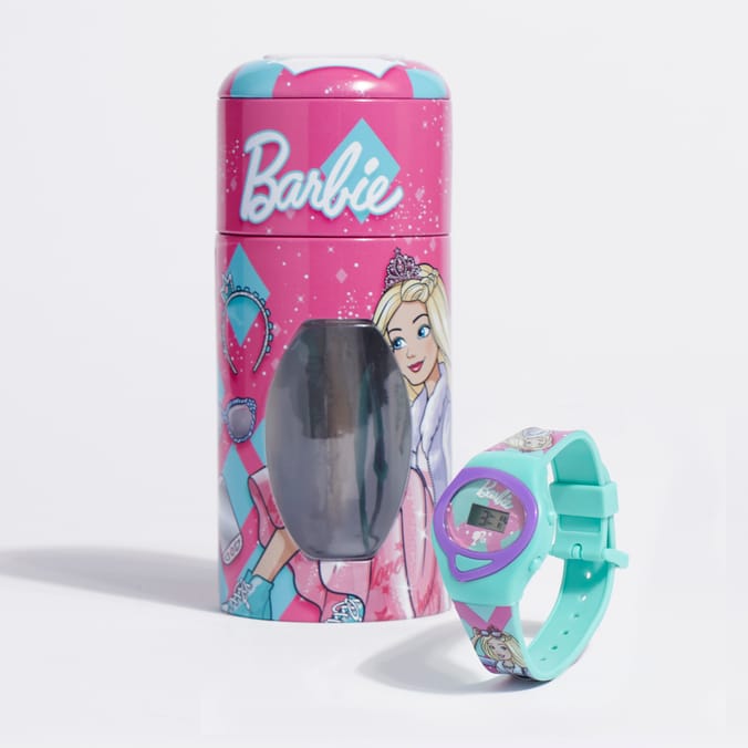 Barbie Surprise Watch and Coin Bank Tin gift box money box money bank childrens watch Home Bargains