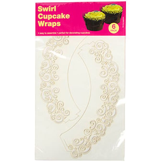 Swirl Cupcake Wraps Beige 6 Pack Home Bargains
