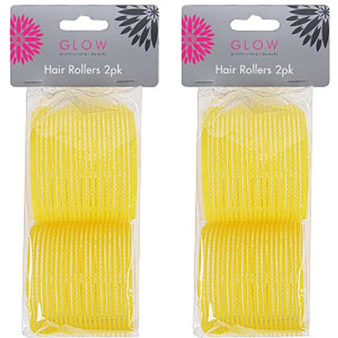 Yellow Hair Rollers 65mm 2 x 2 Pack Home Bargains