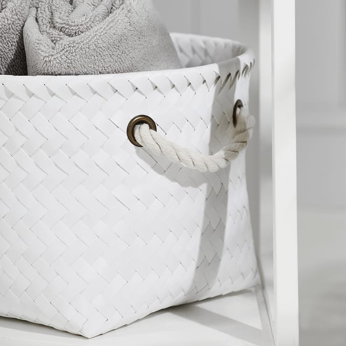 Home Collections Set Of 2 Woven Baskets White, 06075, 06075c