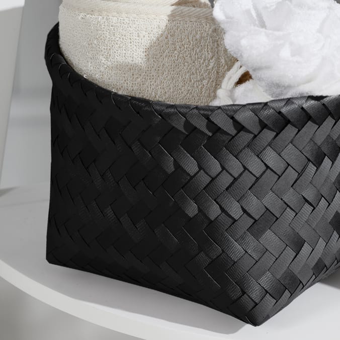 Home Collections Set Of 2 Woven Baskets Black, 06075, 06075a