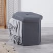 Home Collections: Hexagonal Poly Linen Ottoman - Grey