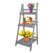 Jardin: 3 Tier Wooden Ladder Planter Stand - Grey