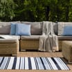 The Outdoor Living Collection: Outdoor Trend Garden Rug - Blue Stripe