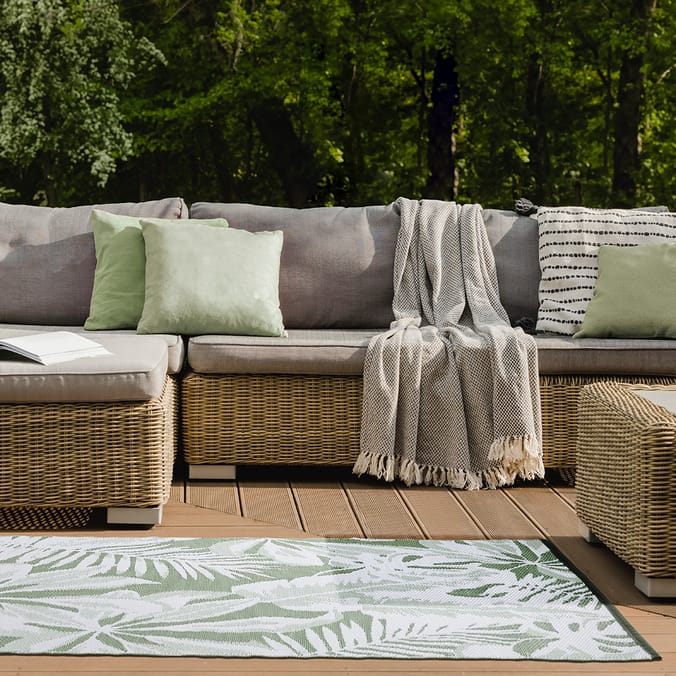 The Outdoor Living Collection Outdoor Trend Garden Rug Green Floral
