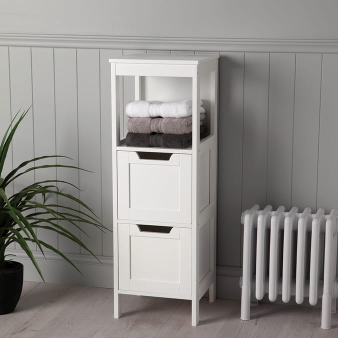 Bathroom: 2 Drawer Storage Unit - White, 69596, 10695968, drawers ...