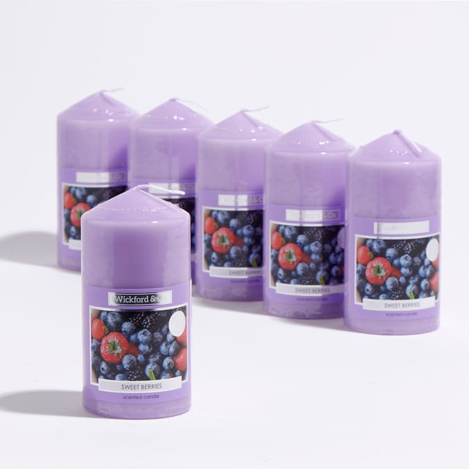 Wickford & Co. Scented Small Pillar Candle Sweet Berries (Case of 6