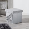 Home Collections: Small Faux Fur Folding Ottoman - Grey