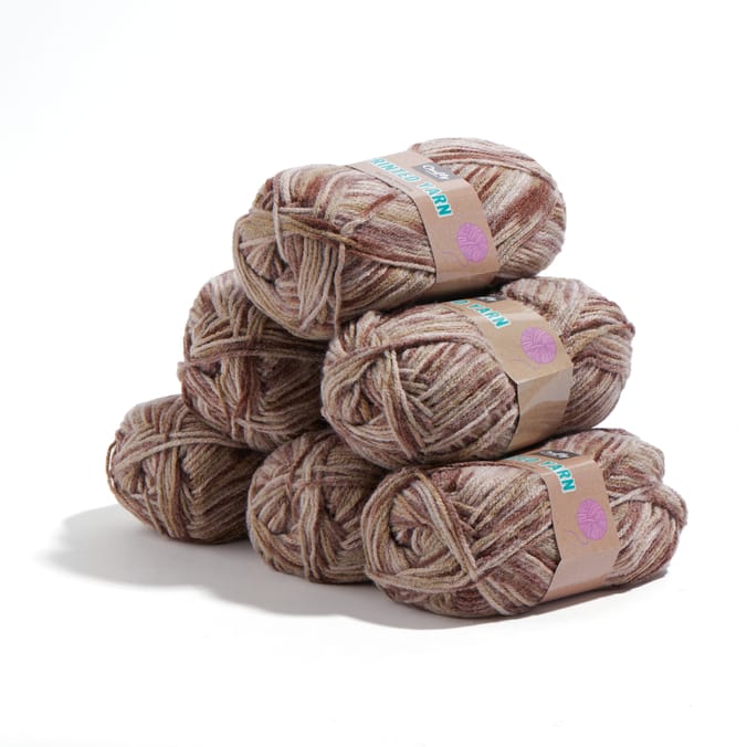 Crafty Things Printed Yarn 50g Multi/Brown (Case of 6), knitting