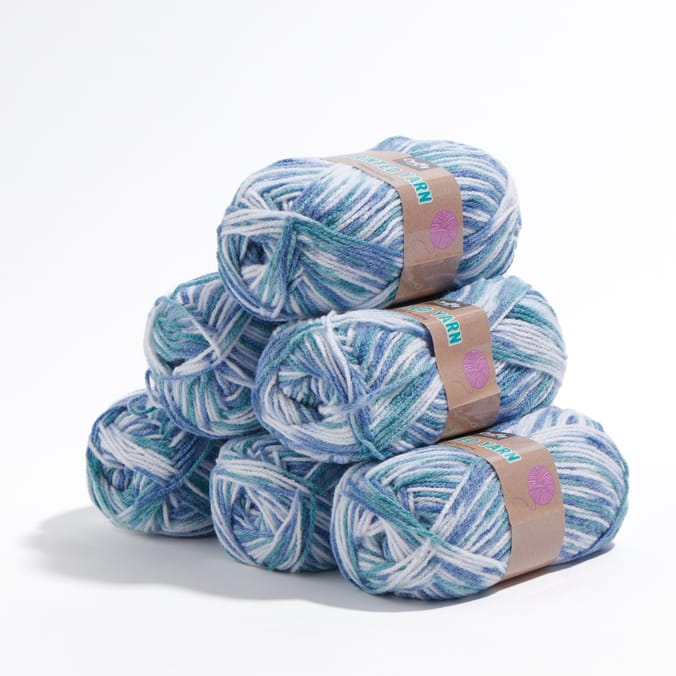 Crafty Things Printed Yarn 50g Multi/Ocean (Case of 6), knitting