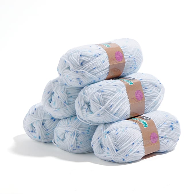 Crafty Things Spot Yarn 50g White/Aqua (Case of 6), knitting